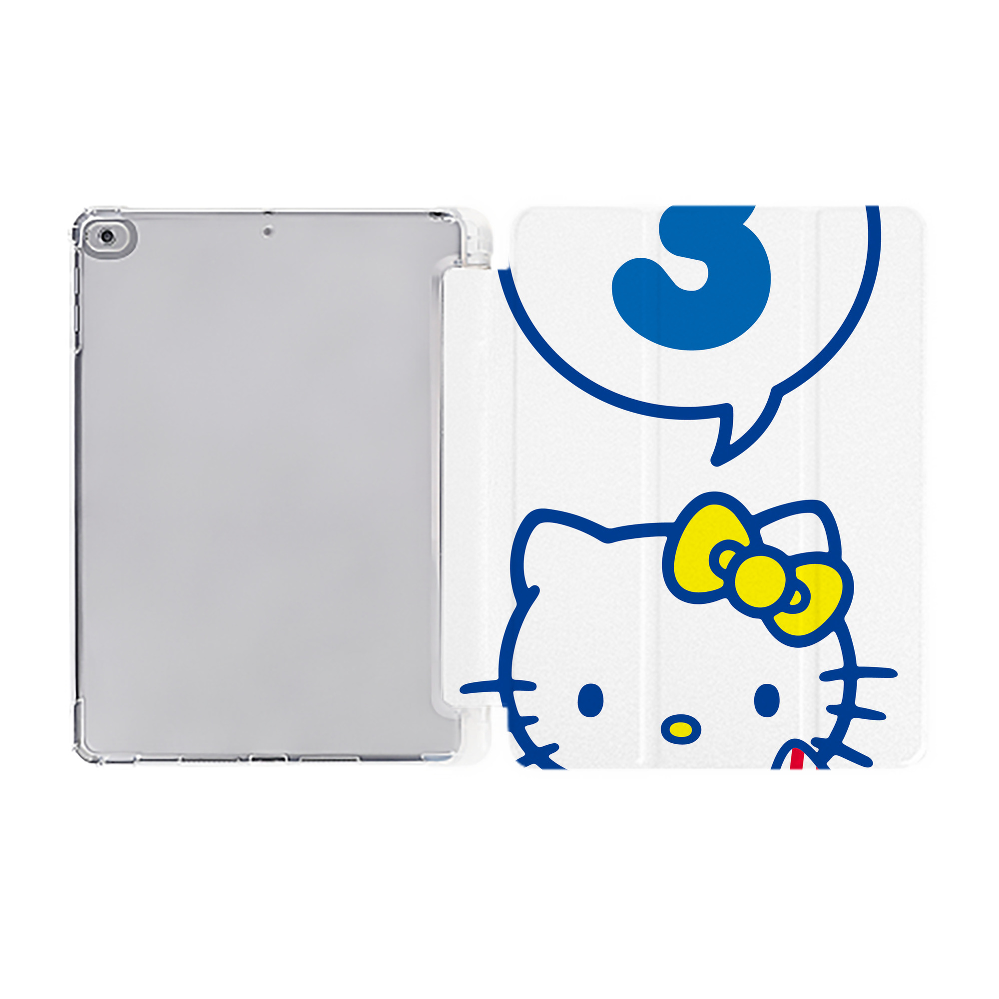 （画像用） Hello Kitty ハローキティ IPad ケース ペン収納付き 三つ折りスタンド PUレザー×シリコン 対応機種9.5/10.5/10.9インチ